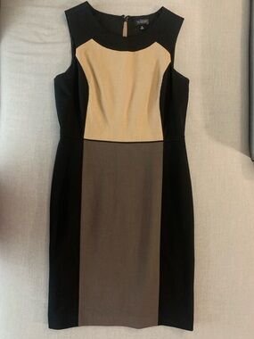 The Limited Black, Beige & Taupe Colorblock Sheath Dress